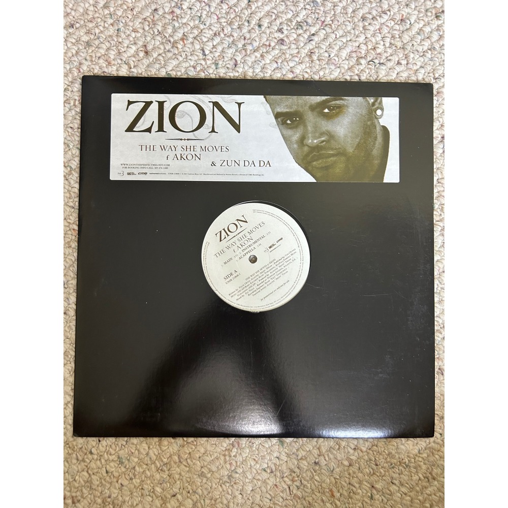 Zion The Way She Moves ft Akon & Zun Da Da 12" Vinyl Promo Single 2007
